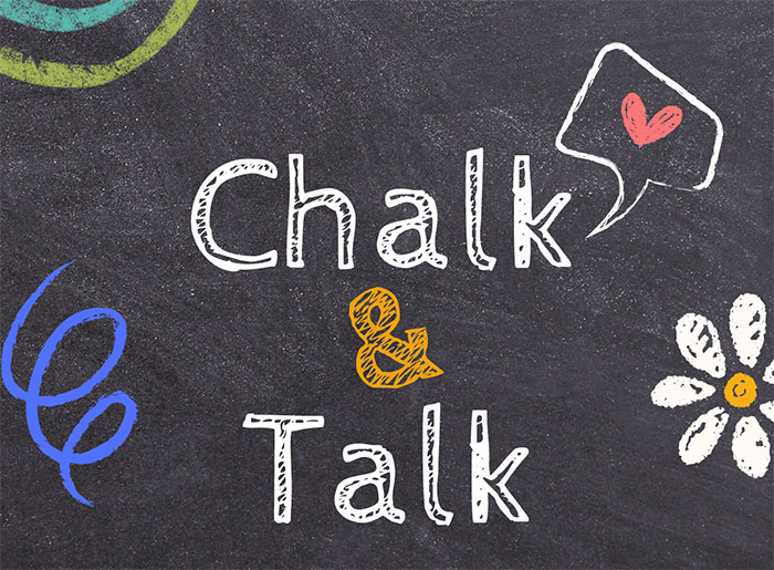 Chalk & Talk with chalk flowers