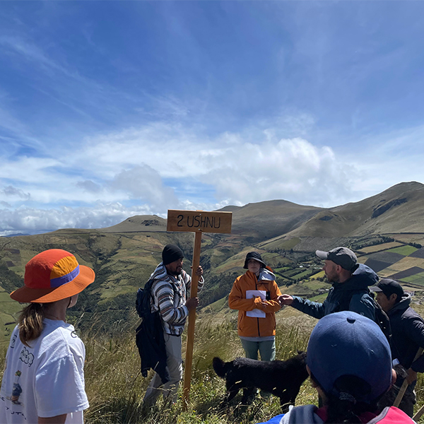 Foothill Anthropology students in Ushnu learning about the community 