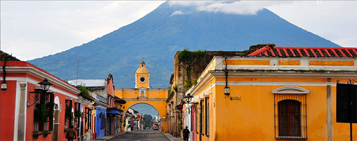 A guatemala landscape with buildings