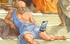 Philosopher with smartphone