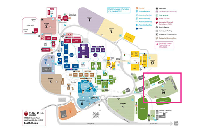 map of campus with proposed magical bridge location on bottm right