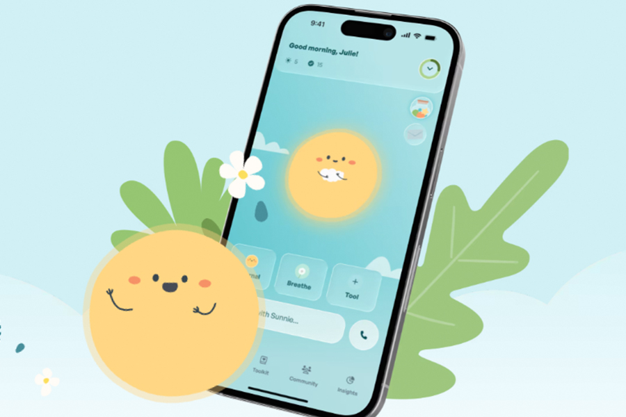 Flourish image - phone graphics with a sun cartoon
