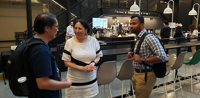 Chancellor Judy Miner at Amazon facility