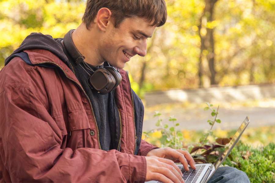 Person looking at Youtube screen