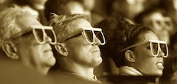 People watching movie in 3D