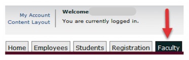 Faculty tab in MyPortal