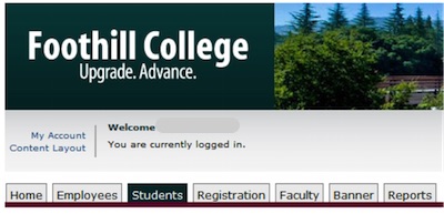 Students tab in MyPortal