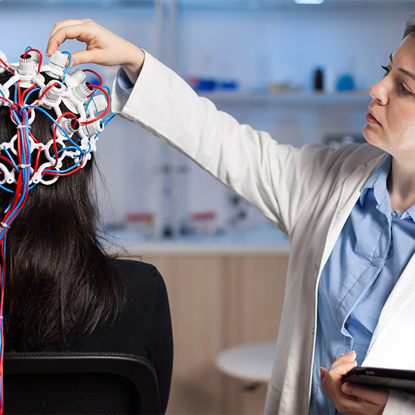 Female Dr. at a Neuro Reserch Lab 