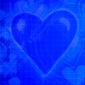 Blue heart drawing