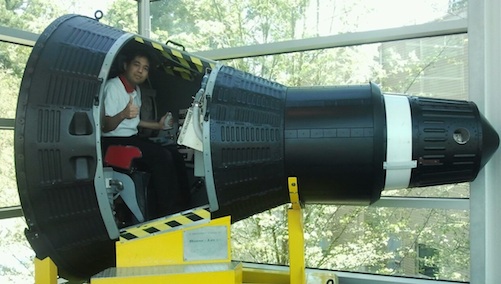 Me in a space capsule